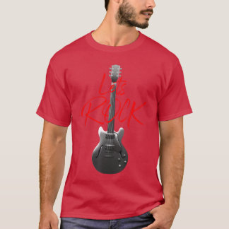 Camiseta Rock and Roll LETS ROCK Vintage Guitar Retro Men W