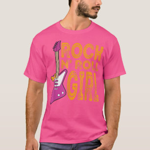 Camiseta Rock And Roll Metal Music Guitar Girl