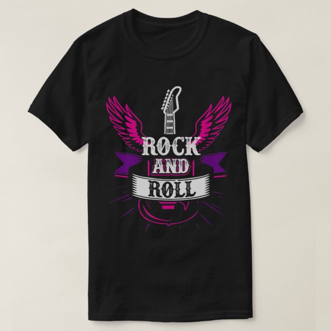 Camiseta Rock And Roll Music Guitar 1 (Diseño del anverso)