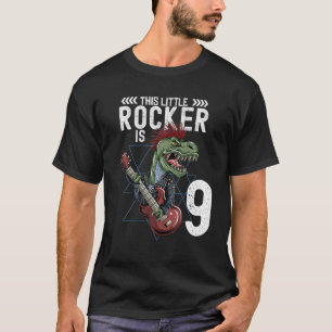 Camiseta Rock And Roll Music T Rex Dinosaur 9º Cumpleaños B