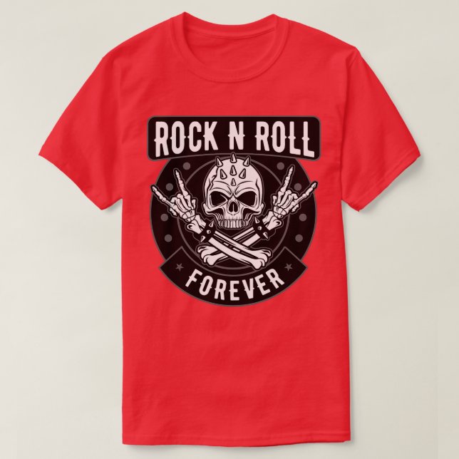 CAMISETA ROCK AND ROLL SKULL (Diseño del anverso)