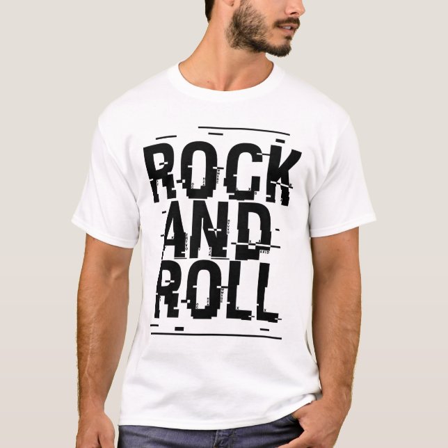 Camiseta Rock and Roll typographic logo design  (Anverso)