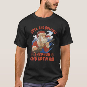 Camiseta Rock And Rolling Through Navidades Funny Guitar Sa