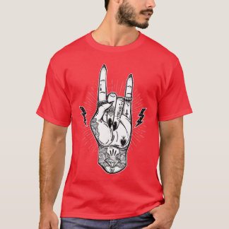 Camiseta Rock And Rollshirt Festival Art Devil Hornsattooee