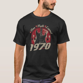 Camiseta Rock Clásico 50 Cumpleaños 1970 Guitarra El Hombre