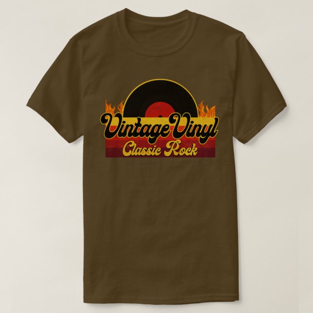 Camiseta Rock Clásico de Vinilo Antiguo (Diseño del anverso)