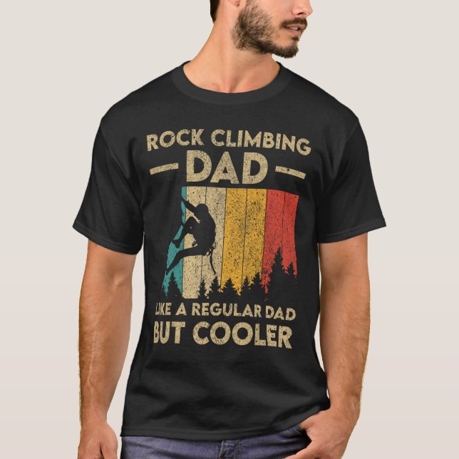 Camiseta Rock Climbing Dad Vintage Funny Bouldering Design  (Anverso)