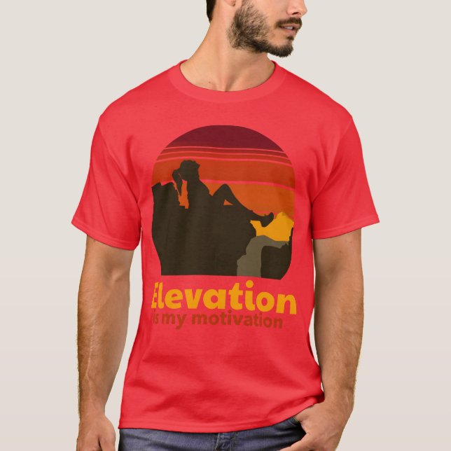 Camiseta Rock Climbing Elevation Motivation retro (Anverso)