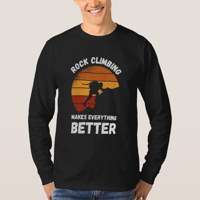 Camiseta Rock Climbing Retro Sunset Makes Everything Better (Anverso)