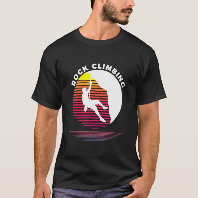 Camiseta Rock Climbing Retro Sunset Style Bouldering St de  (Anverso)