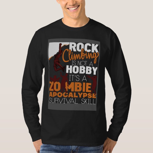 Camiseta Rock Climbing Zombie Apocalypse Survival Skill Roc (Anverso)