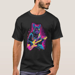 Camiseta Rock de guitarra eléctrica Bulldog francés