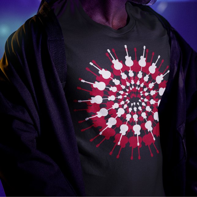 Camiseta rock de guitarra genial con sello musical (Subido por el creador)