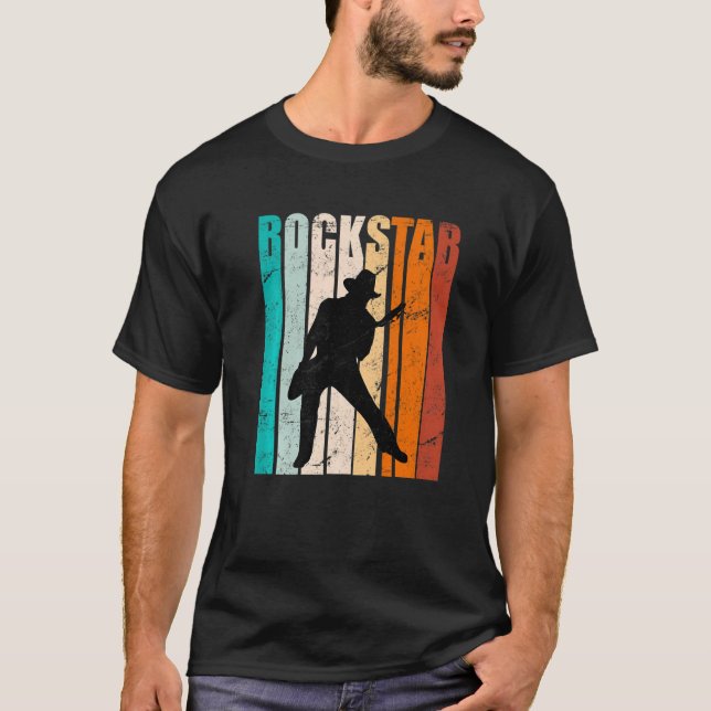 Camiseta Rock De Guitarra Retro Y Música De Guitarrista Rol (Anverso)