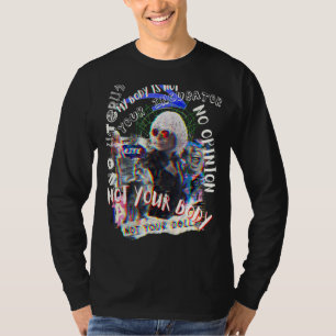 Camiseta Rock de Punk Glitchy Pro Roe 1973, afligido