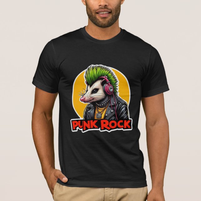 CAMISETA ROCK DE PUNK OPOSSUM VERDE (Anverso)