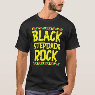 Camiseta Rock de Stepdad Negra Kente Orgullo Africano