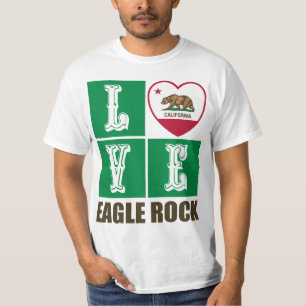 Camiseta Rock del águila del corazón de la bandera de la Re