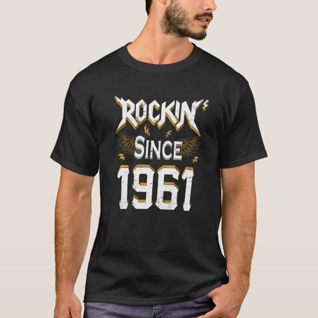 Camiseta Rock desde 1961 cumpleaños número 61 (Anverso)