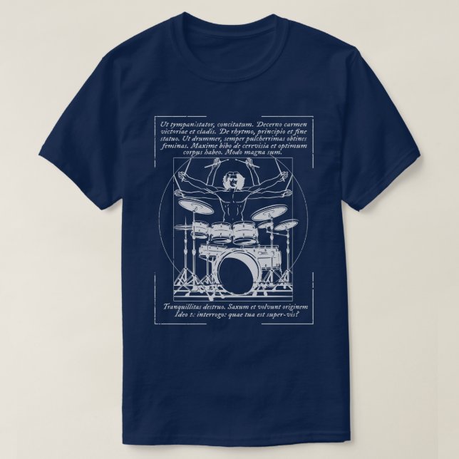Camiseta Rock druso vitruviano I Rock and Roll Drums (Diseño del anverso)