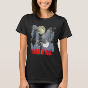 Camiseta Rock duro de guitarra acústica Metalizado