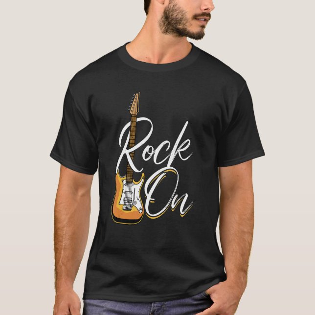 Camiseta Rock en guitarra electrónica de rock (Anverso)