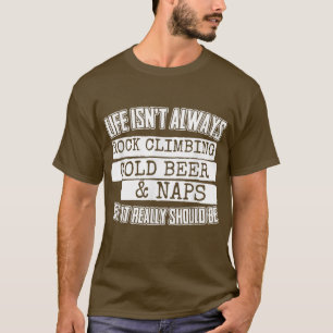 Camiseta Rock Escalando Cerveza Fría Y Napas 