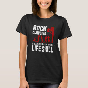 Camiseta Rock Escalando Como Habilidad Zombie Apocalipsis D