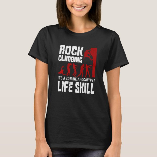 Camiseta Rock Escalando Como Habilidad Zombie Apocalipsis D (Anverso)