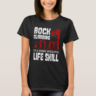 Camiseta Rock Escalando Como Habilidad Zombie Apocalipsis D