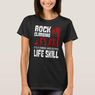 Camiseta Rock Escalando Como Habilidad Zombie Apocalipsis D