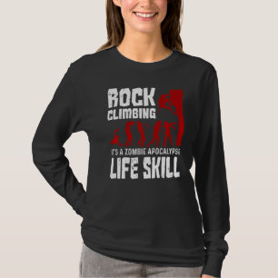 Camiseta Rock Escalando Como Habilidad Zombie Apocalipsis D