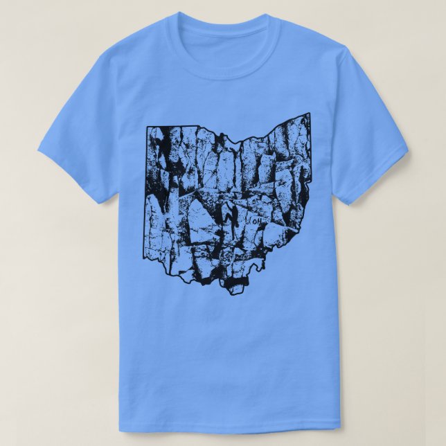 Camiseta Rock Escalando Ohio Rock Climber State Map Ar (Diseño del anverso)