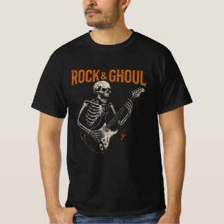 Camiseta Rock & Ghoul Halloween - Guitarra Skeleto