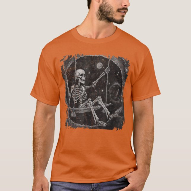 Camiseta Rock Guay En Skeleton Moon Gótico De Punk Emo Rock (Anverso)