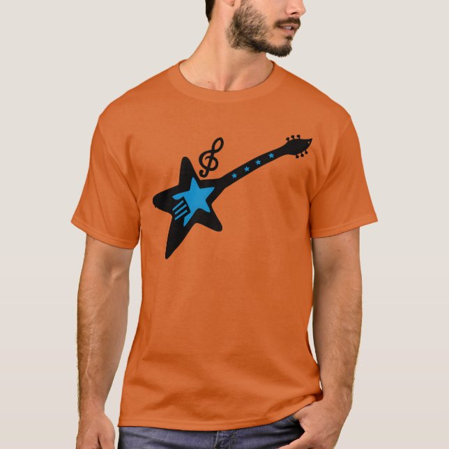 Camiseta Rock guitar with music note funny (Anverso)