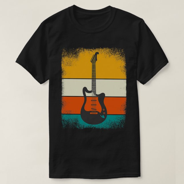 Camiseta Rock Guitarra Música Para Guitaristas Retro Vintag (Diseño del anverso)
