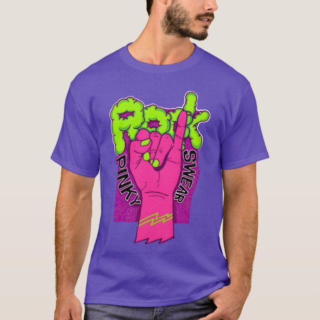 Camiseta Rock hand pink retro (Anverso)