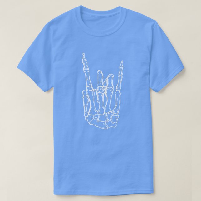 Camiseta Rock Hand Skeleton Rocking 1  (Diseño del anverso)