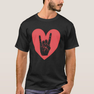 Camiseta Rock Heart Rótulo Rock Rock Heavy Gift