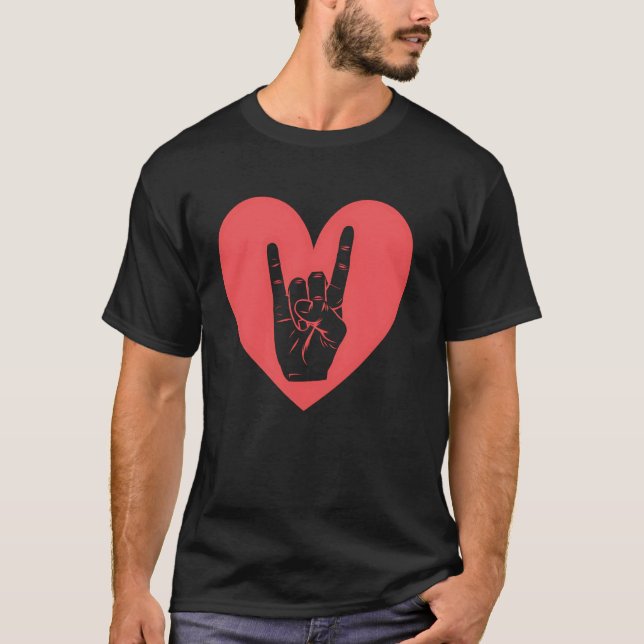 Camiseta Rock Heart Rótulo Rock Rock Heavy Gift (Anverso)