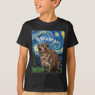 Camiseta Rock Hyrax Awawa Funny Groundhog Starry Night Van 