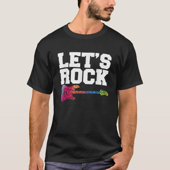 Camiseta Rock I Rock n Roll Guitarra Retro Músico I Gu (Anverso)