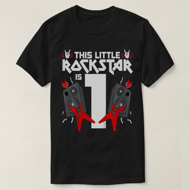 Camiseta Rock Infantil De 1 Año Y Fiesta De Cumpleaños De E (Diseño del anverso)