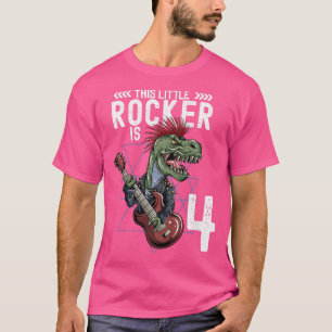 Camiseta Rock infantil y música Roll T Rex Dinosaur 4º naci