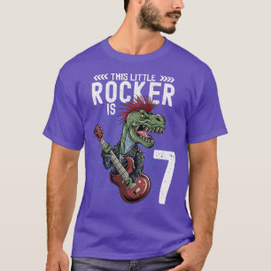 Camiseta Rock infantil y música Roll T Rex Dinosaurio 7º na