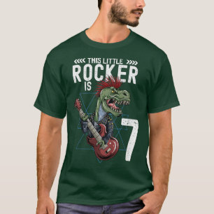 Camiseta Rock infantil y música Roll T Rex Dinosaurio 7º na