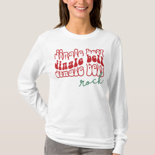 Camiseta Rock Jingle Bell, música retro graciosa de Navidad