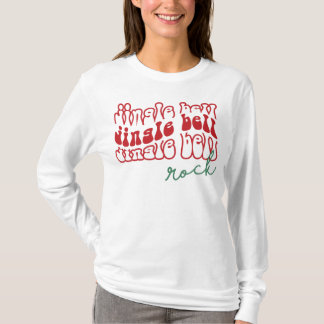 Camiseta Rock Jingle Bell, música retro graciosa de Navidad