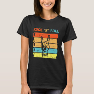 Camiseta Rock Mano Y Rollo Papá Feliz Día Del Padre Para Mí